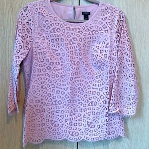 J. Crew Lace Detail Blouse Blush Size 4